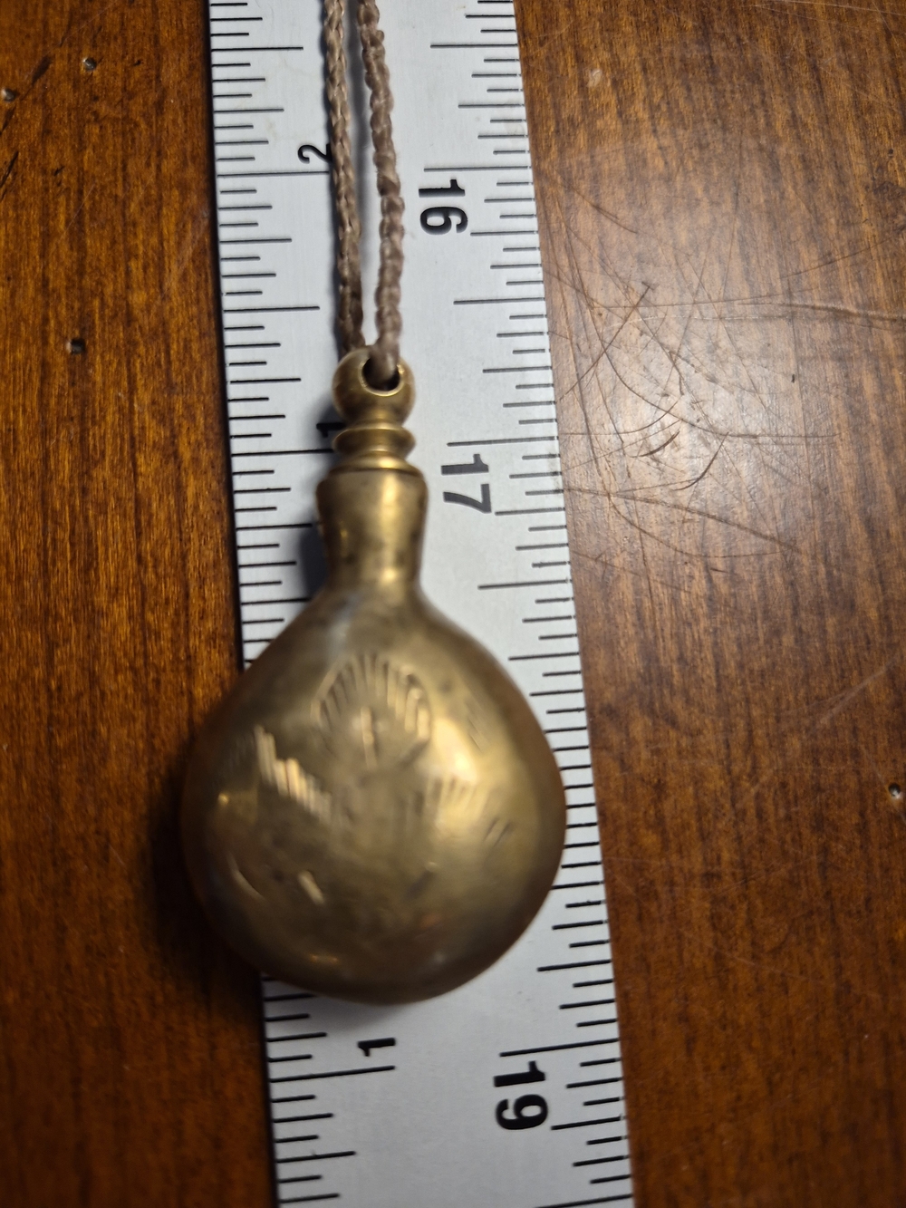 Vintage Brass Round Perfume Pendant Necklace